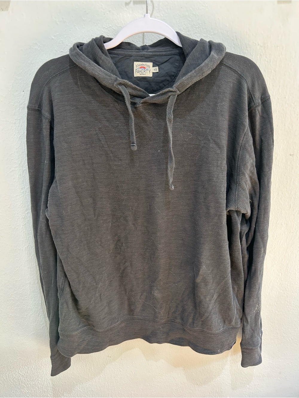 Faherty Men's Charcoal Drawstring Hoodie